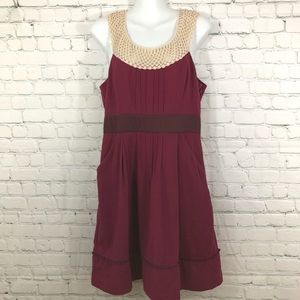 Anthropologie Floreat Betine Plum Dress